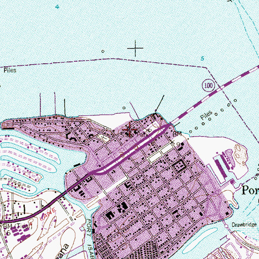 Topographic Map of Port Isabel City Hall, TX