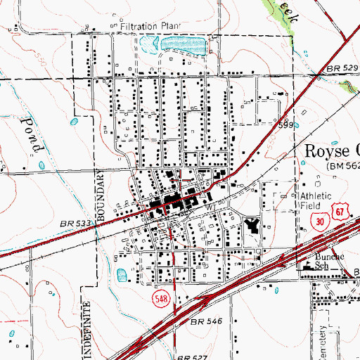 Topographic Map of Royse City City Hall, TX