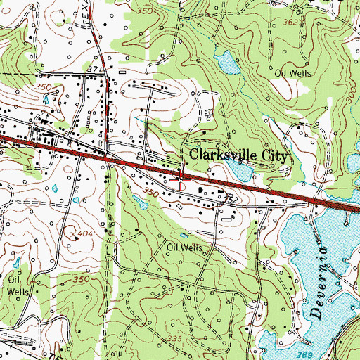 Topographic Map of Clarksville City Municipal Building, TX