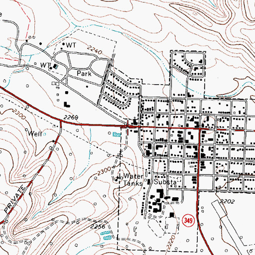 Topographic Map of Iraan City Hall, TX