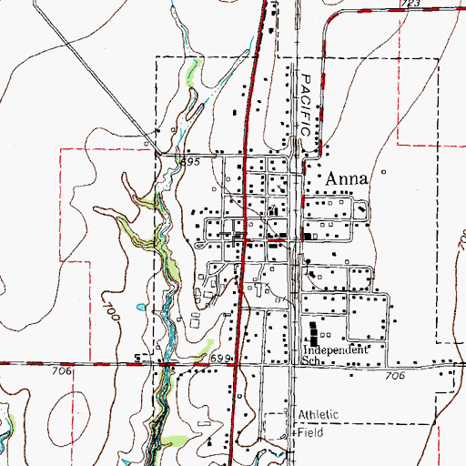 Topographic Map of Anna City Hall, TX