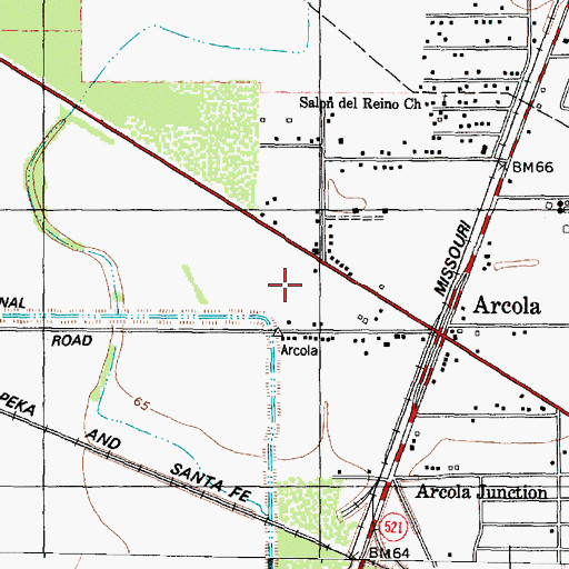 Topographic Map of Arcola City Hall, TX