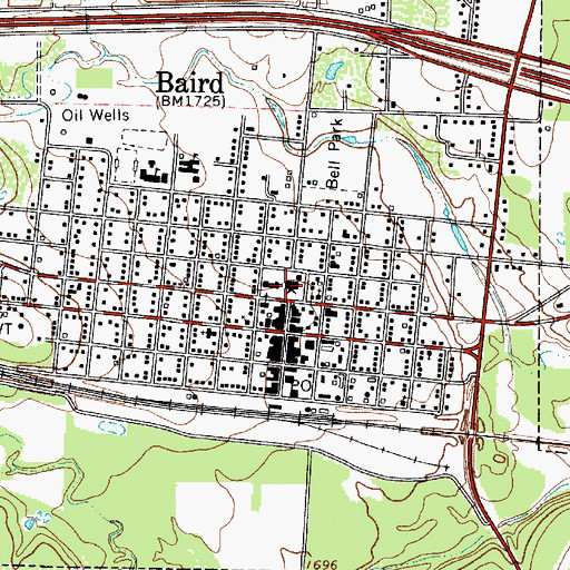 Topographic Map of Baird City Hall, TX