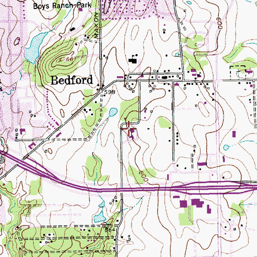 Topographic Map of Bedford City Hall, TX