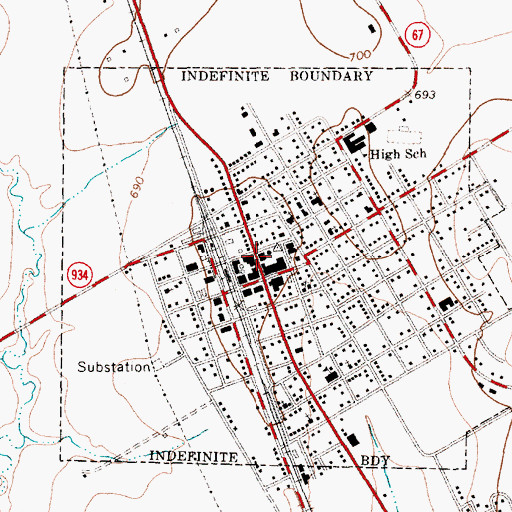 Topographic Map of Itasca City Hall, TX