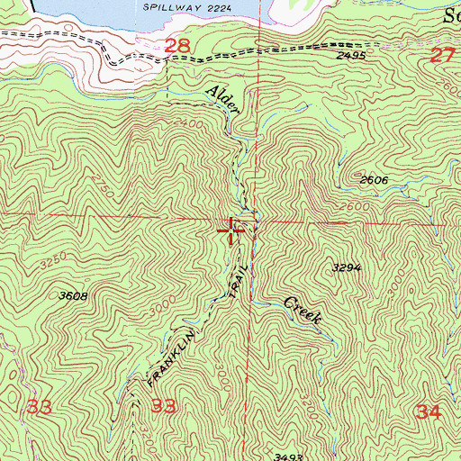 Topographic Map of Alder Creek Campground, CA