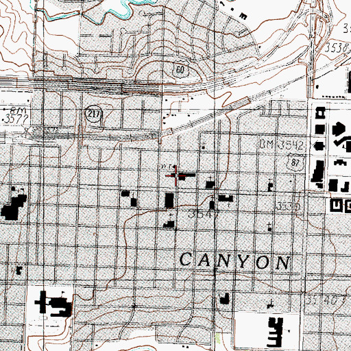 Topographic Map of Canyon City Hall, TX