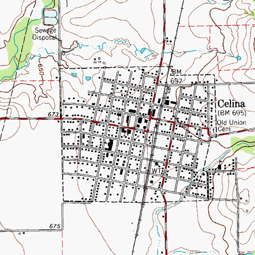 Topographic Map of Celina City Hall, TX