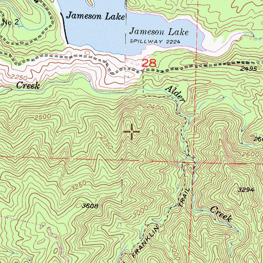 Topographic Map of Alder Rustic Campsite, CA