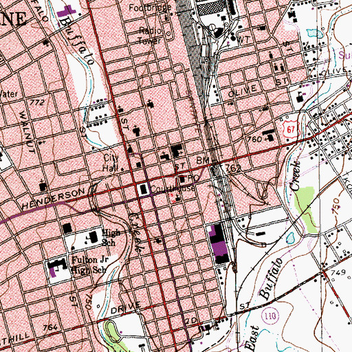 Topographic Map of Cleburne City Hall, TX