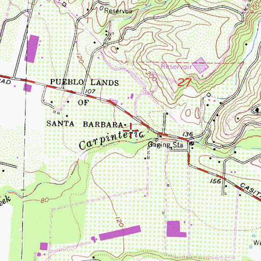 Topographic Map of Rincon Station, CA