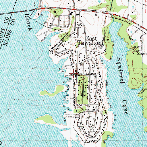 Topographic Map of East Tawakoni City Hall, TX