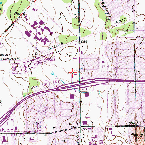 Topographic Map of Hurst City Hall, TX