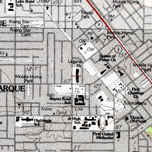 Topographic Map of La Marque City Hall, TX
