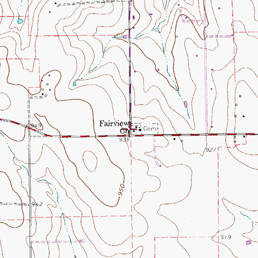 Topographic Map of New Fairview City Hall, TX