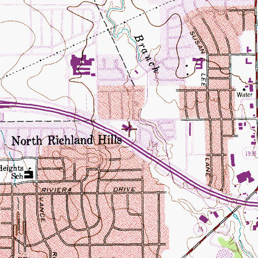 Topographic Map of North Richland Hills City Hall, TX
