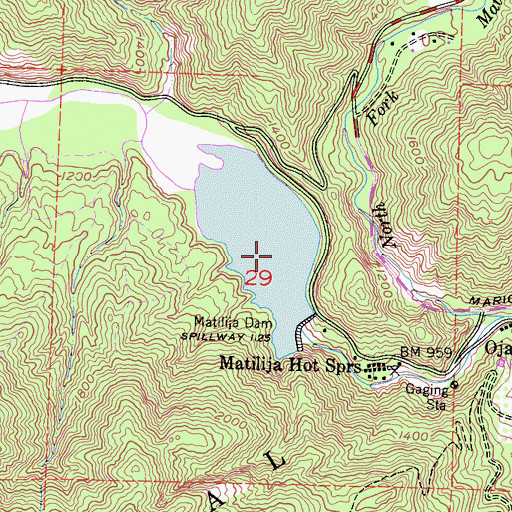 Topographic Map of Matilija Lake, CA