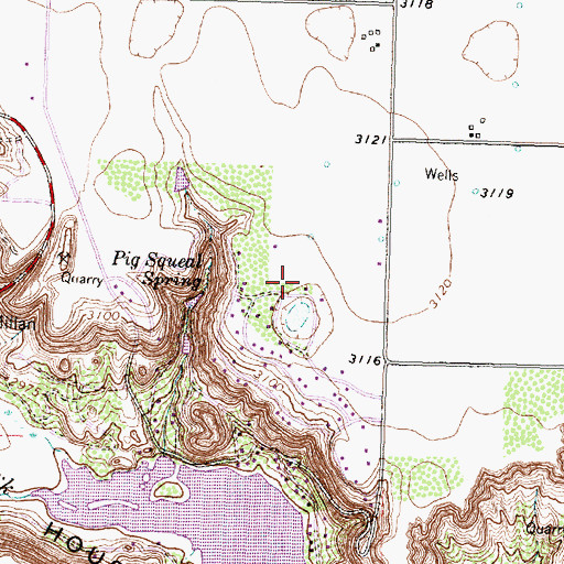 Topographic Map of Ransom Canyon City Hall, TX