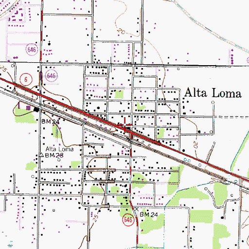 Topographic Map of Santa Fe City Hall, TX