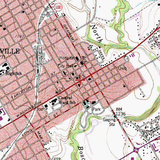 Topographic Map of Stephenville City Hall, TX