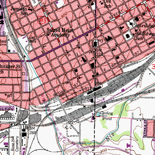 Topographic Map of Texarkana Municipal Building, TX