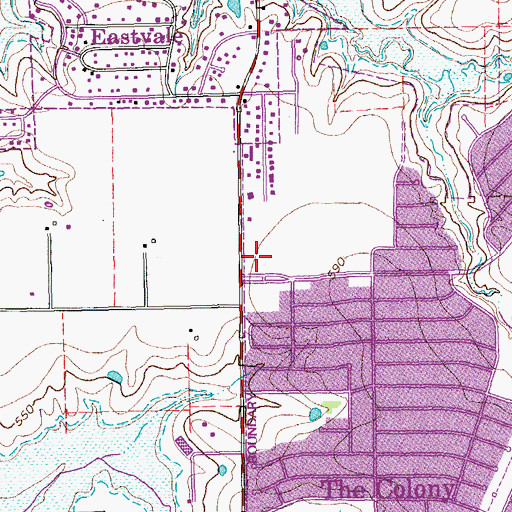 Topographic Map of The Colony City Hall, TX