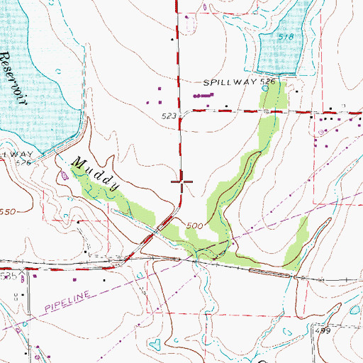 Topographic Map of Wylie Municipal Complex, TX