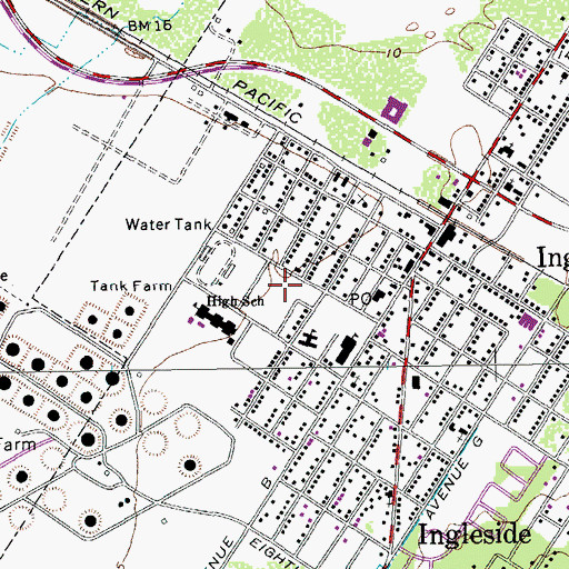 Topographic Map of Ingleside City Hall, TX
