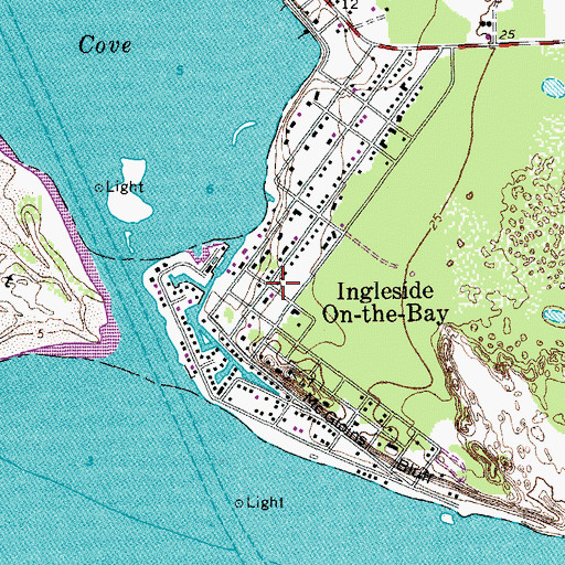 Topographic Map of Ingleside on the Bay City Hall, TX
