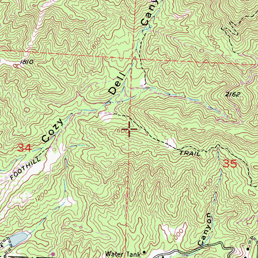 Topographic Map of Ojai Front Fuelbreak West, CA