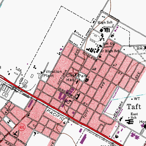 Topographic Map of Taft City Hall, TX