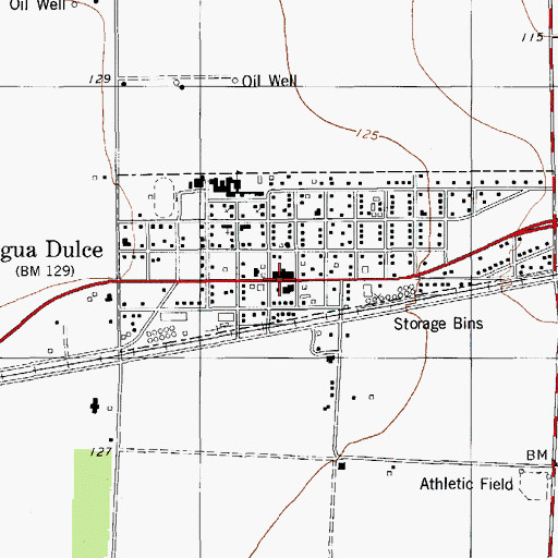 Topographic Map of Agua Dulce City Hall, TX