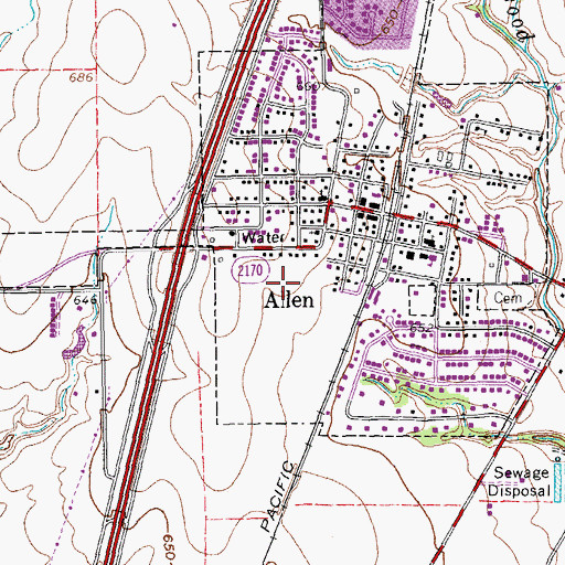 Topographic Map of Allen City Hall, TX
