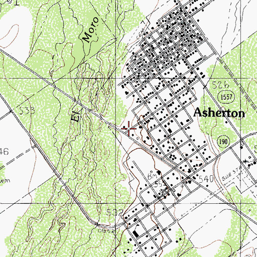 Topographic Map of Asherton City Hall, TX