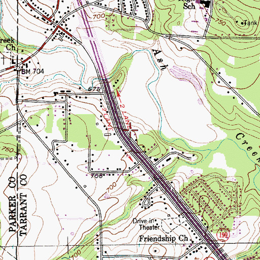 Topographic Map of Azle City Municipal Center, TX