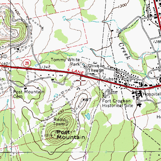 Topographic Map of Burnet City Hall, TX