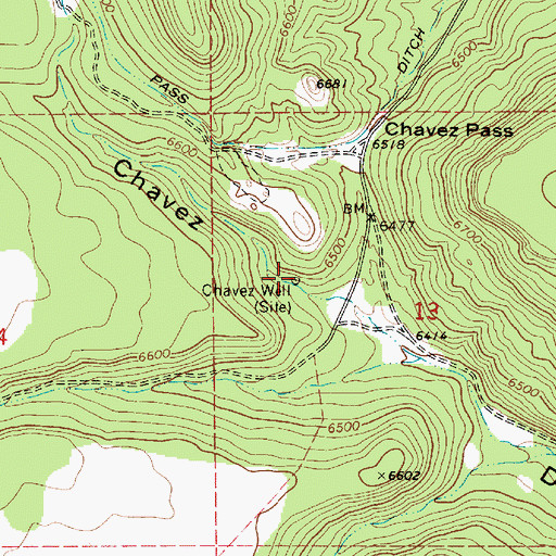 Topographic Map of Chavez Well, AZ