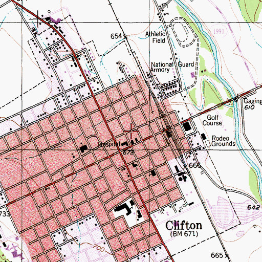 Topographic Map of Clifton City Hall, TX