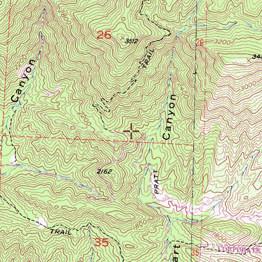 Topographic Map of Stuart Canyon Picnic Ground (historical), CA