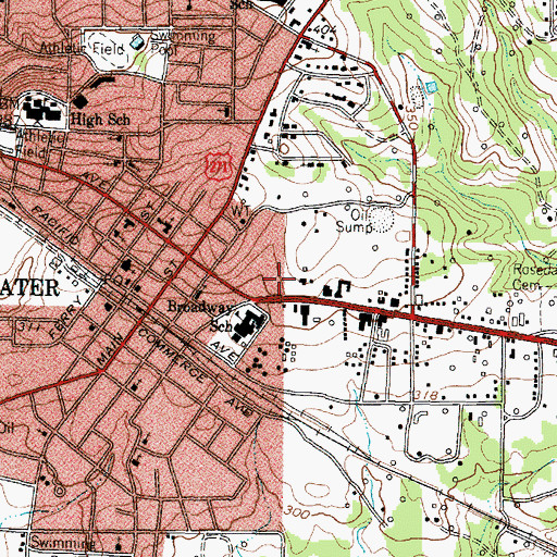 Topographic Map of Gladewater City Hall, TX