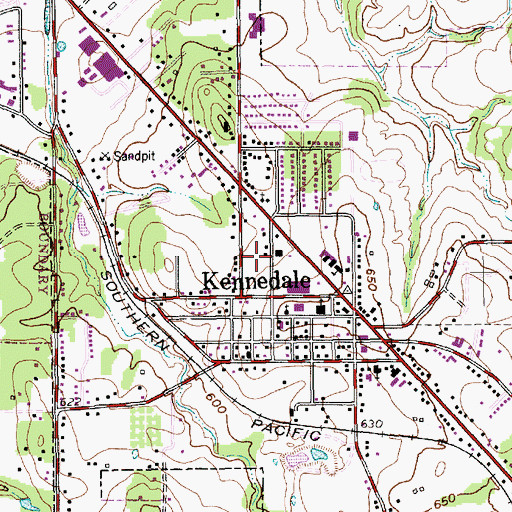 Topographic Map of Kennedale Municipal Building, TX