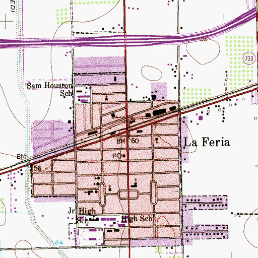Topographic Map of La Feria City Hall, TX