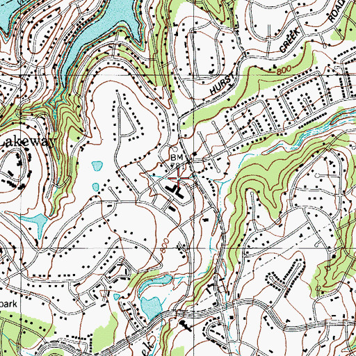 Topographic Map of Lakeway City Hall, TX
