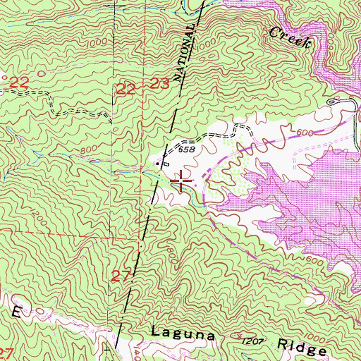 Topographic Map of Casitas Fire Station, CA