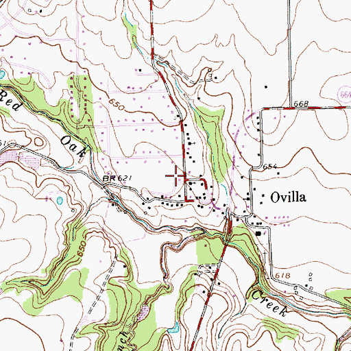Topographic Map of Ovilla City Hall, TX