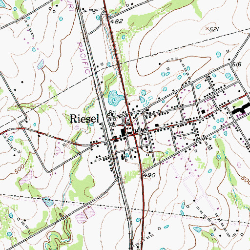Topographic Map of Riesel City Hall, TX