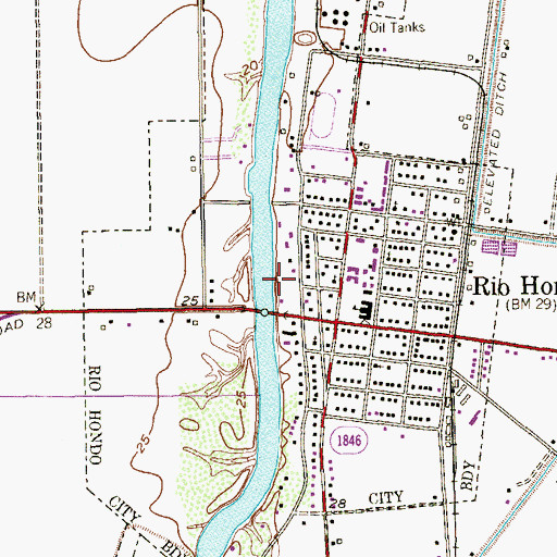 Topographic Map of Rio Hondo City Hall, TX