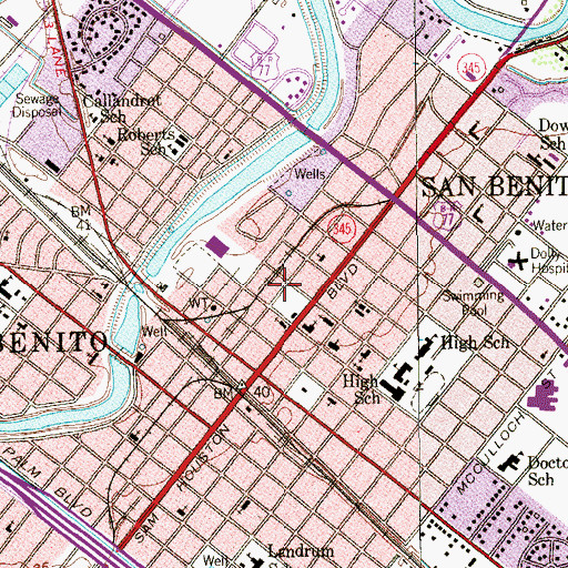 Topographic Map of San Benito City Hall, TX