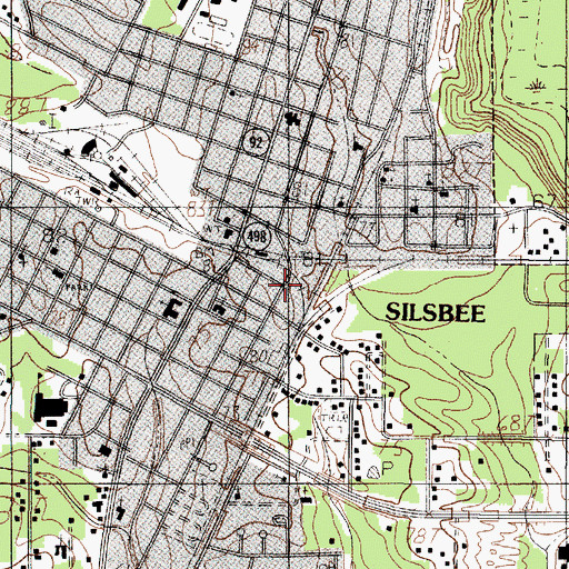 Topographic Map of Silsbee City Hall, TX