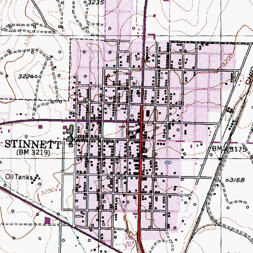 Topographic Map of Stinnett City Hall, TX